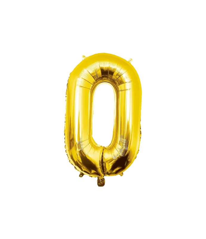 0 Jaar Cijfer Ballon Goud Leeg 86cm van Paper Dreams koop je bij Partywinkel