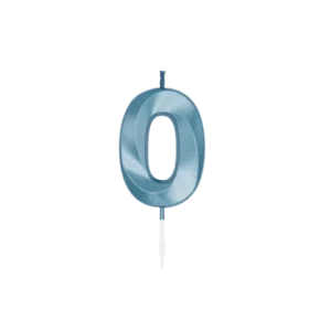 0 Jaar Kaars Blauw Metallic 6cm van WeFiesta koop je bij Partywinkel