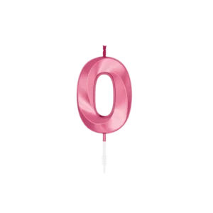 0 Jaar Kaars Roze Metallic 6cm van Partywinkel koop je bij Partywinkel