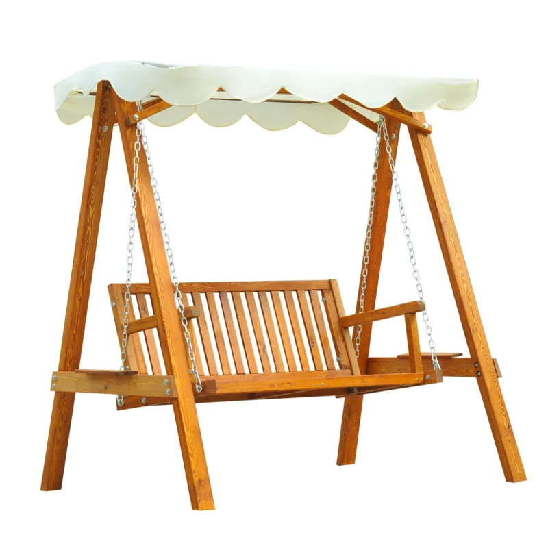 easycomfort easycomfort dondolo da giardino stile classico legno massello di pino conforme alle norme di fs tettuccio parasole in tessuto di poliestere con rivestimento di pa 162x130x185cm 240kg