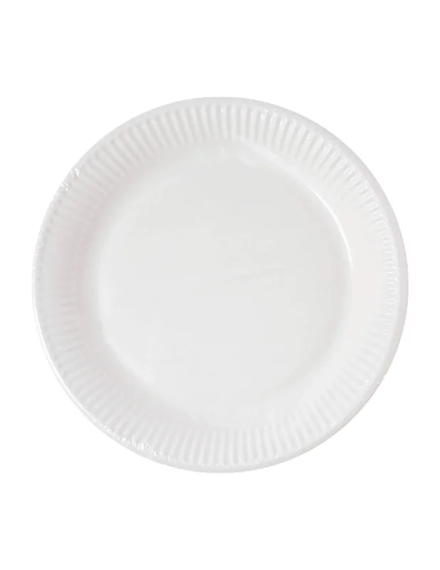 Assiettes en carton home compostable pour fête blanches