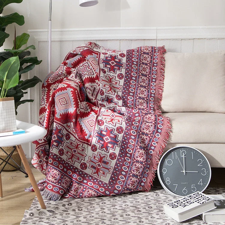 Bohemian Strickwurfdecken für Sofa Dekor