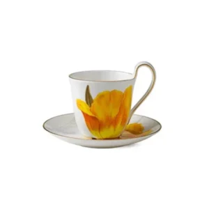 Royal Copenhagen Flora hoher Henkelbecher mit Untertasse, Tulip