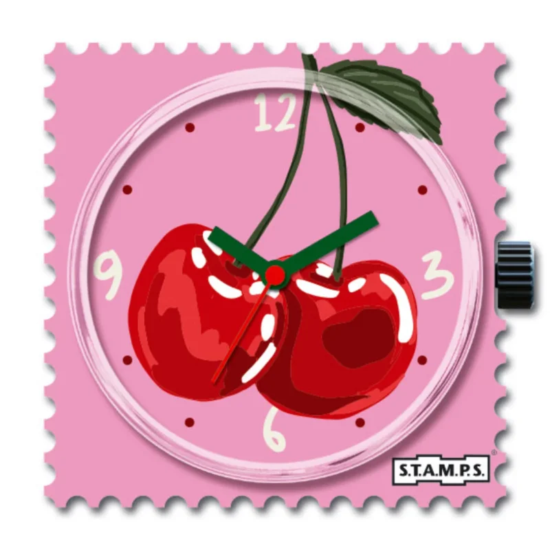 STAMPS Uhr Kirschen auf pink