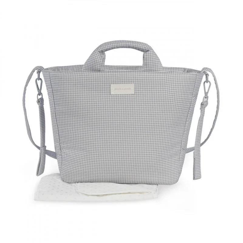 Borsa Fasciatoio Little Bloom Vichy Grigio