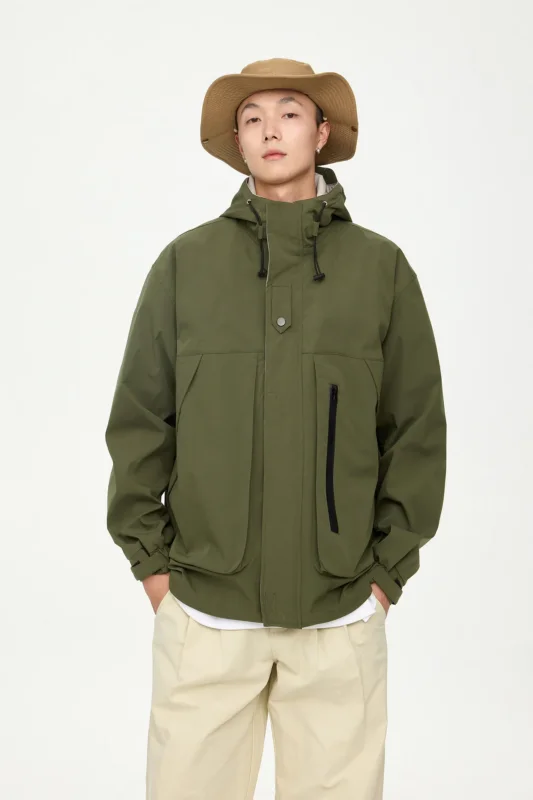 Wasserdichte Herrenjacke in Oliv