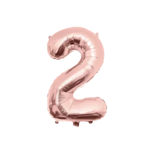 2 Jaar Cijfer Ballon Rose Goud Leeg 86cm van Paper Dreams koop je bij Partywinkel
