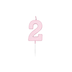 2 Jaar Kaars Roze Pastel 4,5cm van WeFiesta koop je bij Partywinkel