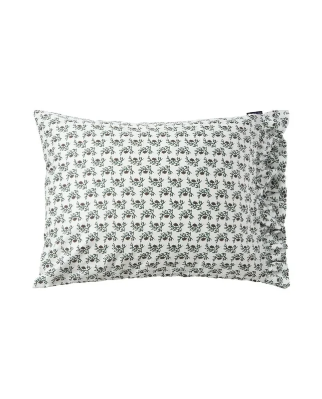 Lexington Flower Printed Cotton Sateen Kopfkissenbezug aus Satin