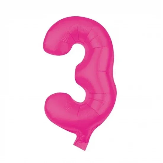 3 Cijfer Ballon Roze Leeg 85cm van VDV Benefit koop je bij Partywinkel