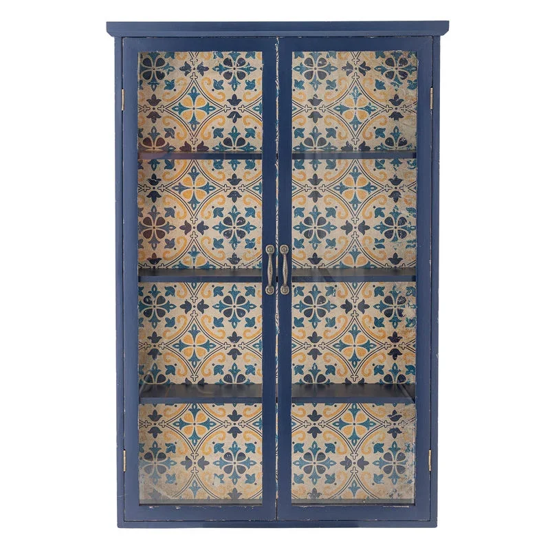 Creative Collection Hazem Schrank, blau, Holz, Glas