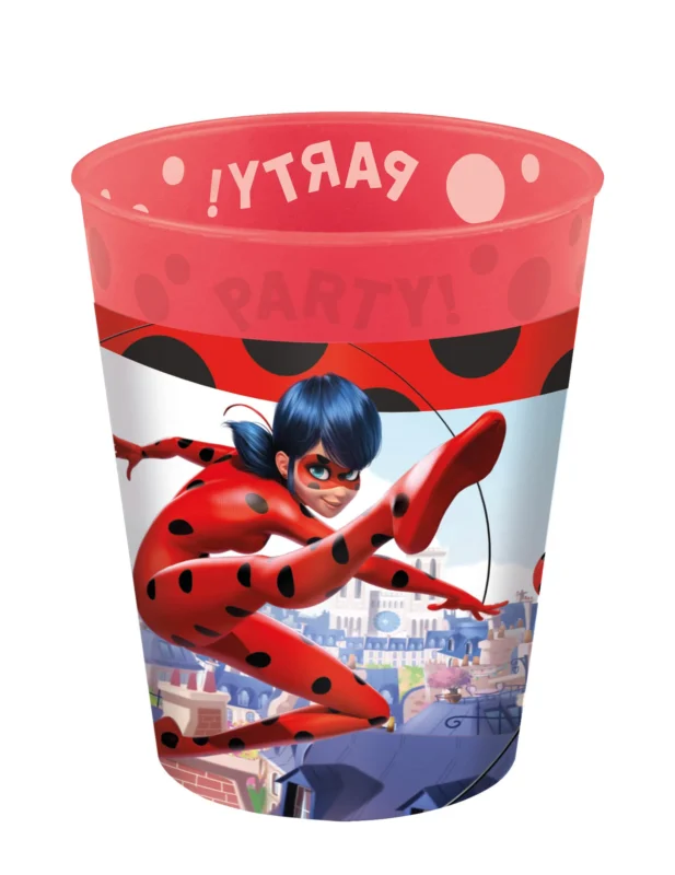 Gobelets réutilisables Miraculous pour enfant rouge avec motif Ladybug