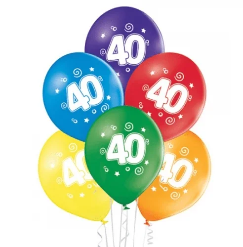 40 Jaar Ballonnen Gekleurd 30cm 10st van VDV Benefit koop je bij Partywinkel