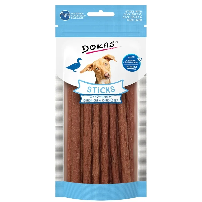 Dokas Hund Snack Sticks mit Entenbrust, Entenherz und Entenleber zoo-de