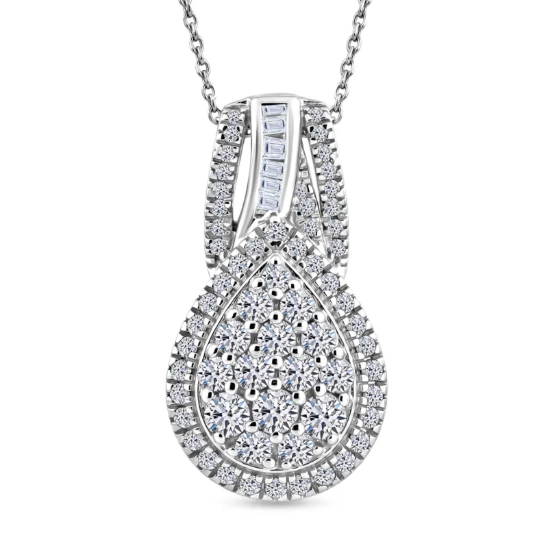 LUXURIANT DIAMOND - Lab Grown Diamant SI-GH SGL zertifiziert Schmuckset ca. 50 cm 925 Silber Rhodiniert ca. 1.00 ct
