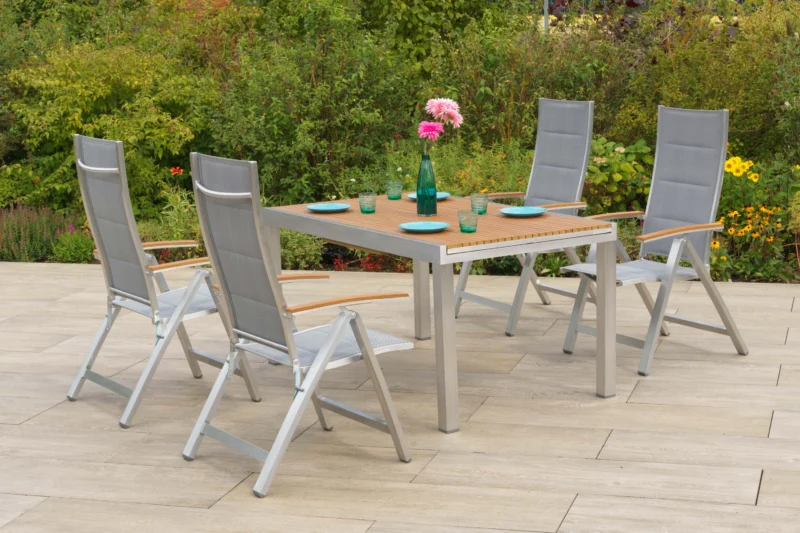San Remo Set 5tlg. Aluminium/Textil