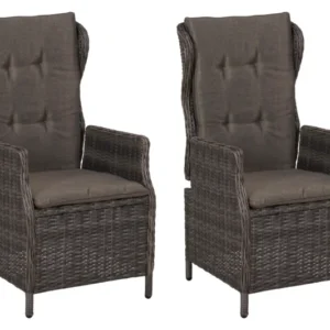 Saviano Sessel, 2er Set Stahl/Kunststoffgeflecht