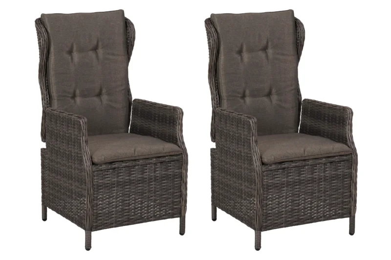 Saviano Sessel, 2er Set Stahl/Kunststoffgeflecht
