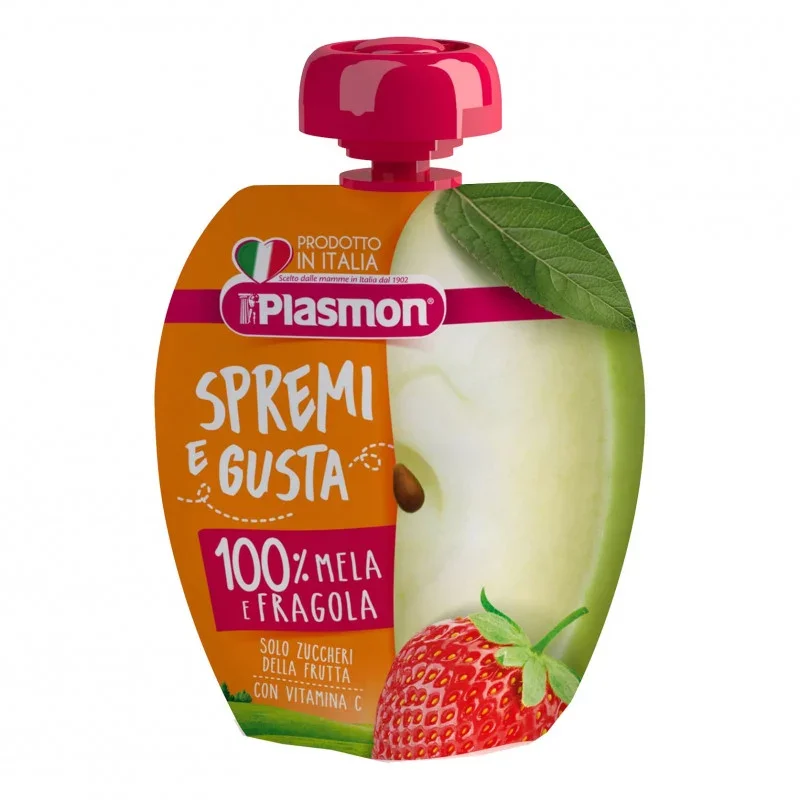 Squeeze and Taste Plasmon - Apfel und Erdbeere