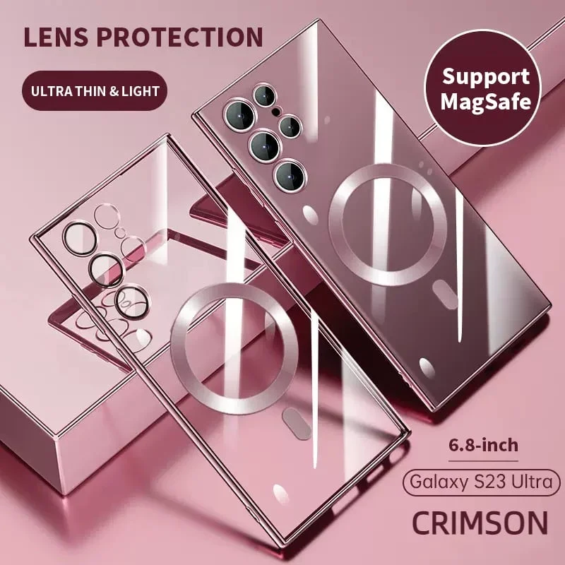 Transparente Luxus-Beschichtung Magnetische Hülle für Samsung