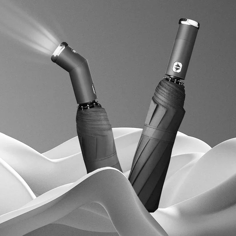 Winddichter Sonnenschirm und Regenschirm mit LED | Karnz