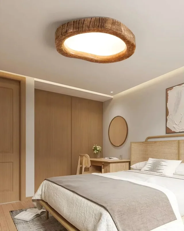 Brehn | Minimalistische Holzlampe im Japandi-Stil mit Leuchteffekt