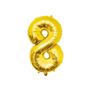 8 Jaar Cijfer Ballon Goud Leeg 86cm van Paper Dreams koop je bij Partywinkel