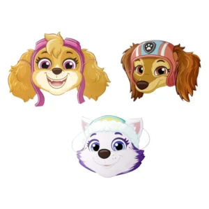 8 masques en papier Pat'patrouille pour enfant multicolores modèles Skye Liberty et Everest