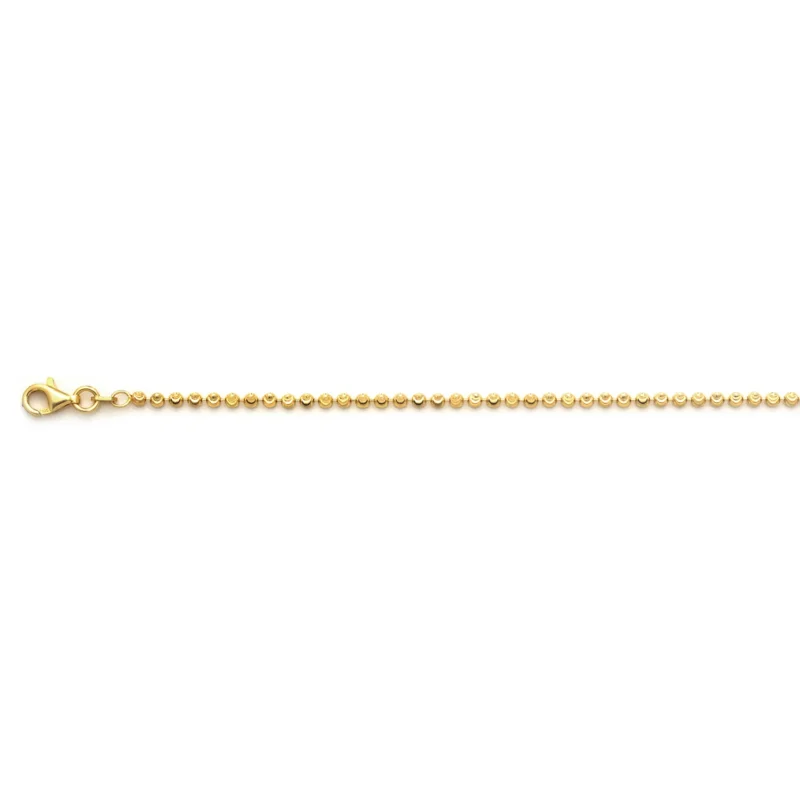Italienische Diamantschliff Kugel Halskette, 925 Silber vergoldet, ca. 60 cm ca. 7,15g
