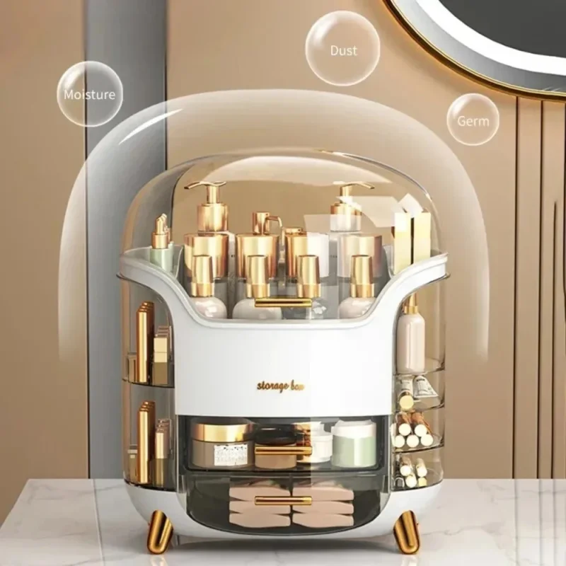 Luxus transparenter Make-up Organizer mit rotierenden Türen und SchuBrehnaden | Brehn