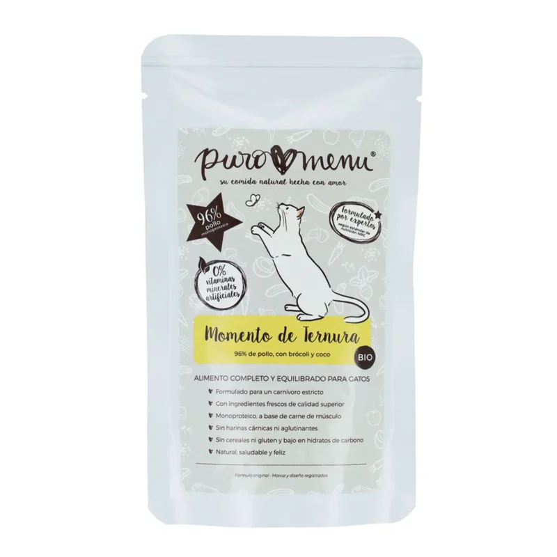 Comida húmeda Barf gatos Momento de ternura (Pollo) BIO Puromenu 100 g