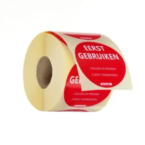 HENDI Lebensmittelsicherheit-Aufkleber – Rot – Ø 50 mm – 500 Stück – Produktansicht