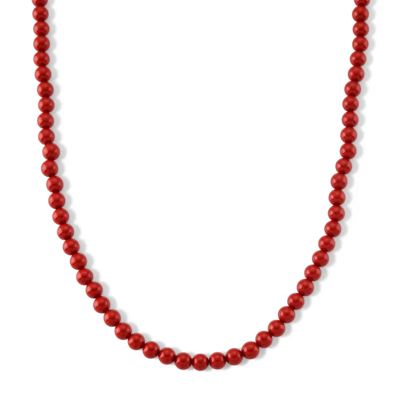 D'Joy roter Zinnober Halskette ca. 50 cm 925 Silber ca. 330,00 ct.