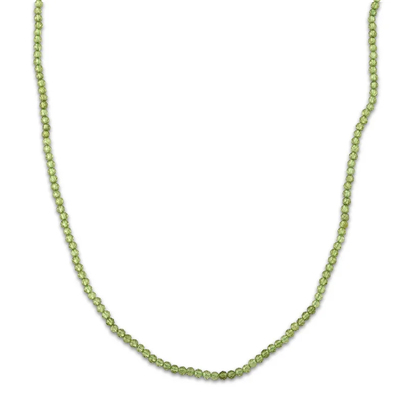 Natürliche Peridot Halskette ca. 45 cm 316L Edelstahl ca. 130.00 ct