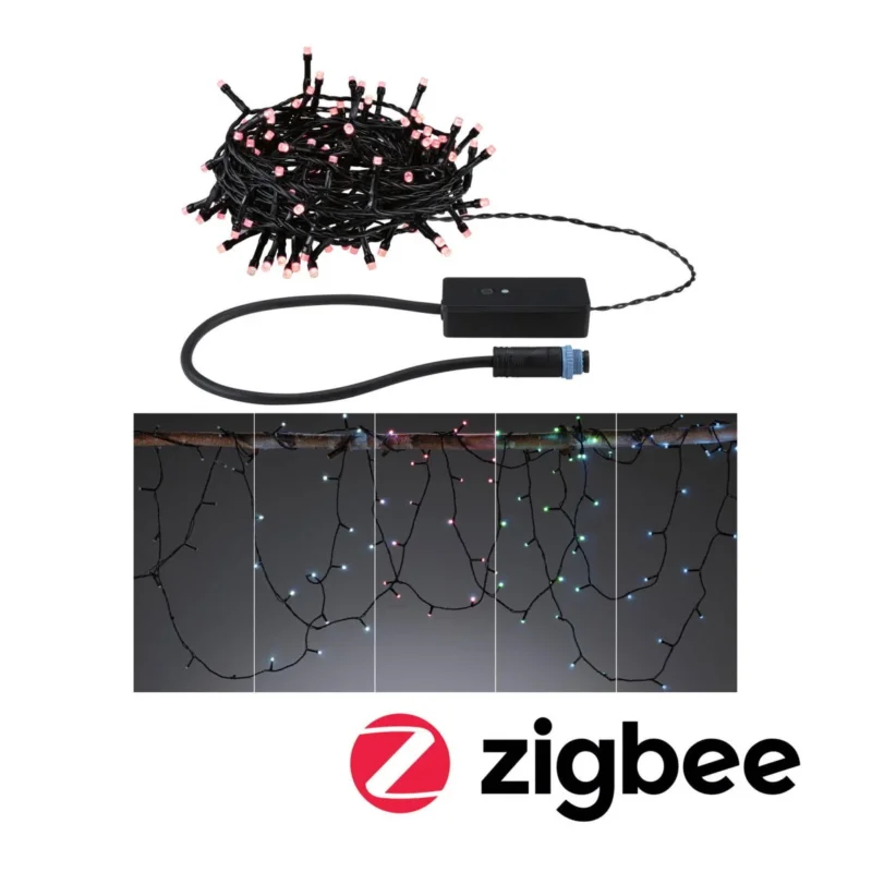 Plug & ShineLED Lichterkette Yuna RGB 12,4m IP44 5W Schwarz