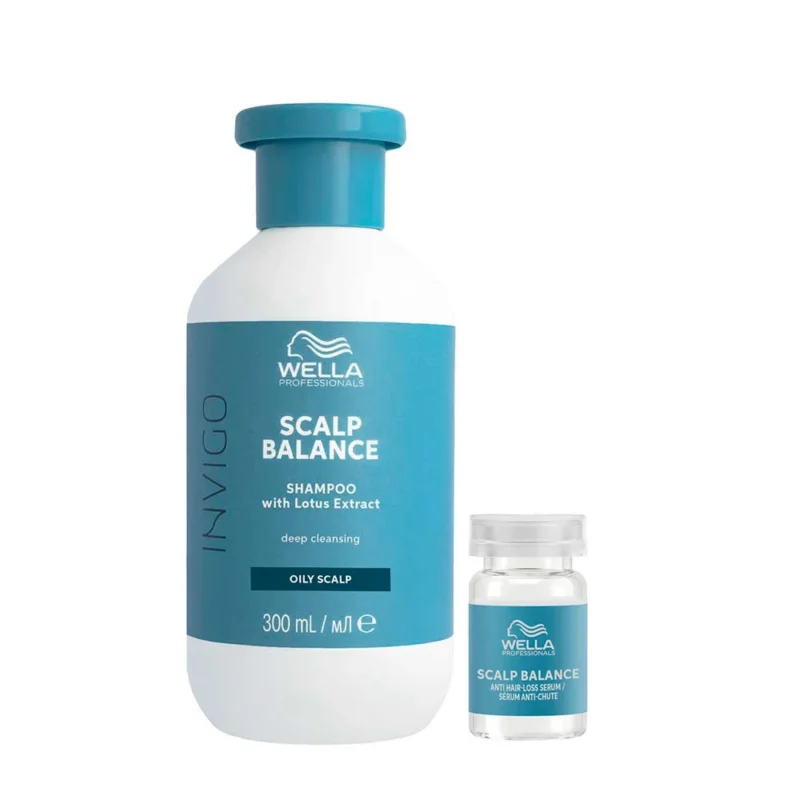 Wella Invigo Scalp Balance Pure Shampoo 300ml Anti-Hair Loss Serum 8x6ml [all]