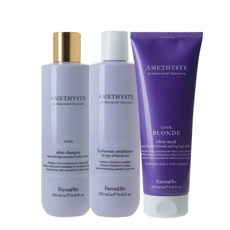Amethyste Blonde Cool Blonde Silver Shampoo 250ml Conditioner 250ml Mask 250ml