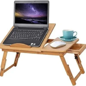 Bambus Laptoptisch höhenverstellbar mit Schublade 50x30x20 cm