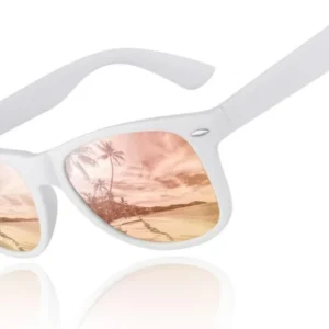 Polarisierte Sonnenbrille Retro Stil Rechteckig UV400 Cat 3 CE 1