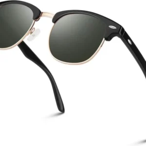 Polarisierte Retro-Sonnenbrille UV400 Halbrahmen für Damen und Herren