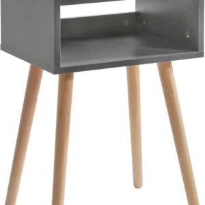 Nachttisch Skandinavisches Design Massiv Holz Beistelltisch Grau