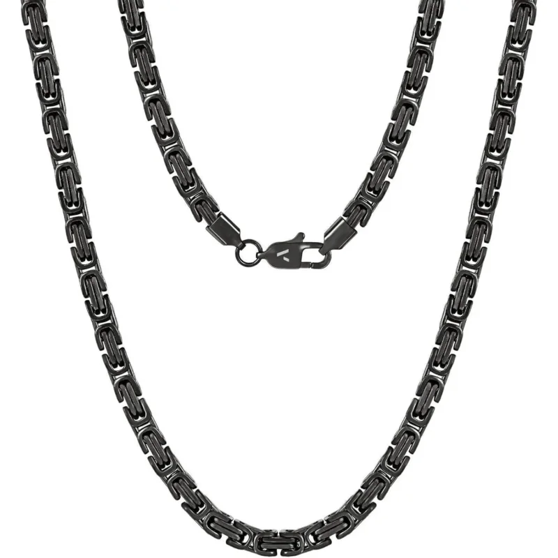 Königskette 4/6mm 18K Gold beschichtet Edelstahl Herren Halskette