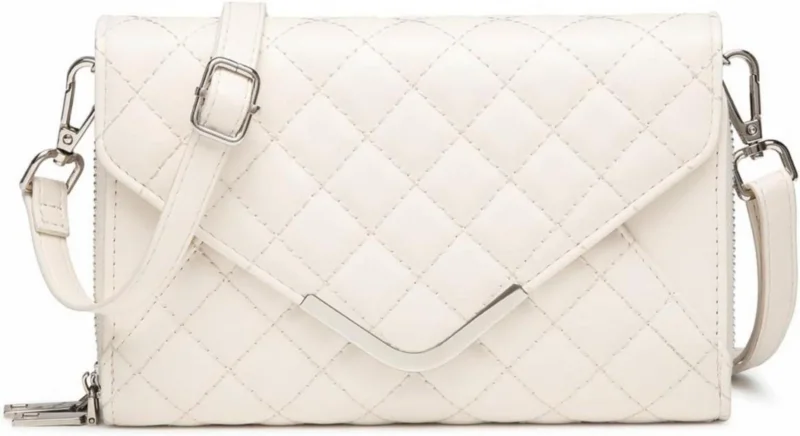 Damen Umhängetasche Klein Leder Gesteppte Schultertasche Vegan