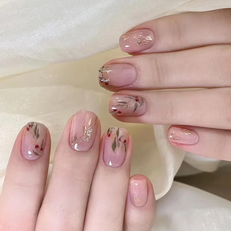 24er Set Quadratische Kunstnägel in Rosa für Frauen und Mädchen