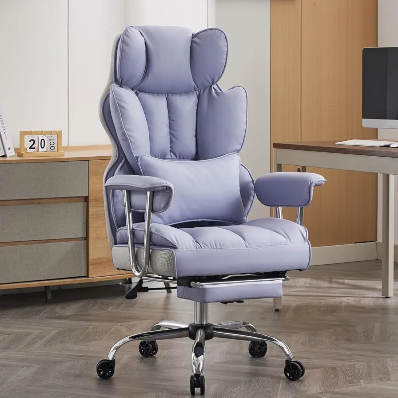Efomao Ergonomischer Bürostuhl 200 kg Fußstütze in Lederoptik