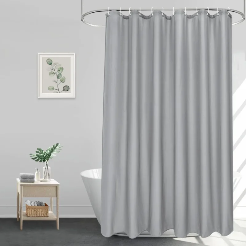 Duschvorhang Extra Breit 240x180 Grau Textil Stoff Wasserdicht