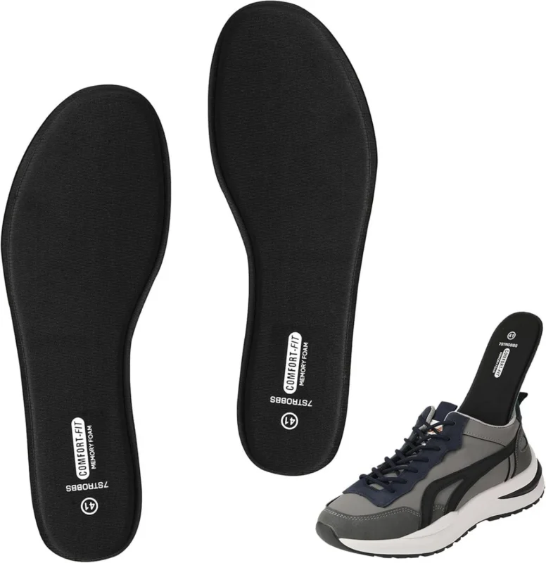 Memory Foam Einlegesohlen für Sport Freizeit Alltag, Schwarz