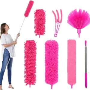 Staubwedel Teleskop Lang Ausziehbar Spinnweben Entferner 7Pcs