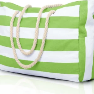 Große Wasserdichte Strandtasche mit Reißverschluss - Grasgrün