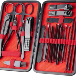 XMOSNZ Maniküre Pediküre Set 24-teilig Edelstahl Etui